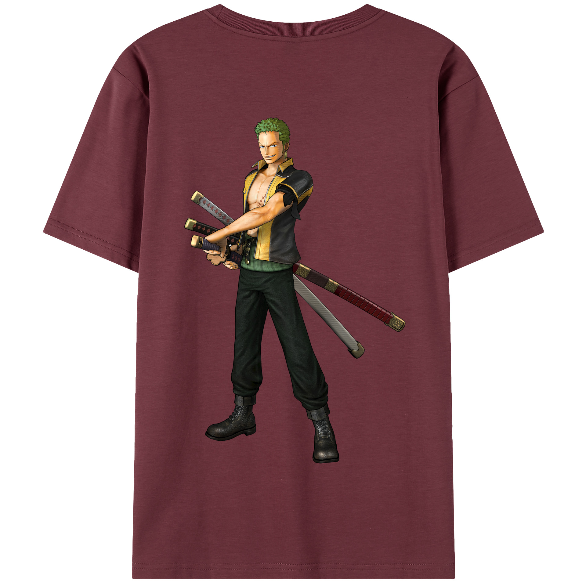 ワンピース ロロノア・ゾロ ONE PIECE Roronoa Zoro 綿100％半袖Tシャツ（背面プリント）